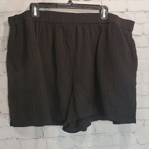 ana black cotton gauze shorts size XXL
